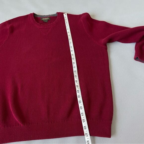 Eddie Bauer Burgundy Cotton Crewneck Knit Sweater Men’s Size XXL - Picture 5 of 9